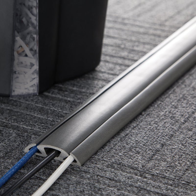 UT Wire 15-Feet Cord Protector with 3-Channels for Floor, 15ft, Gray - Image 5